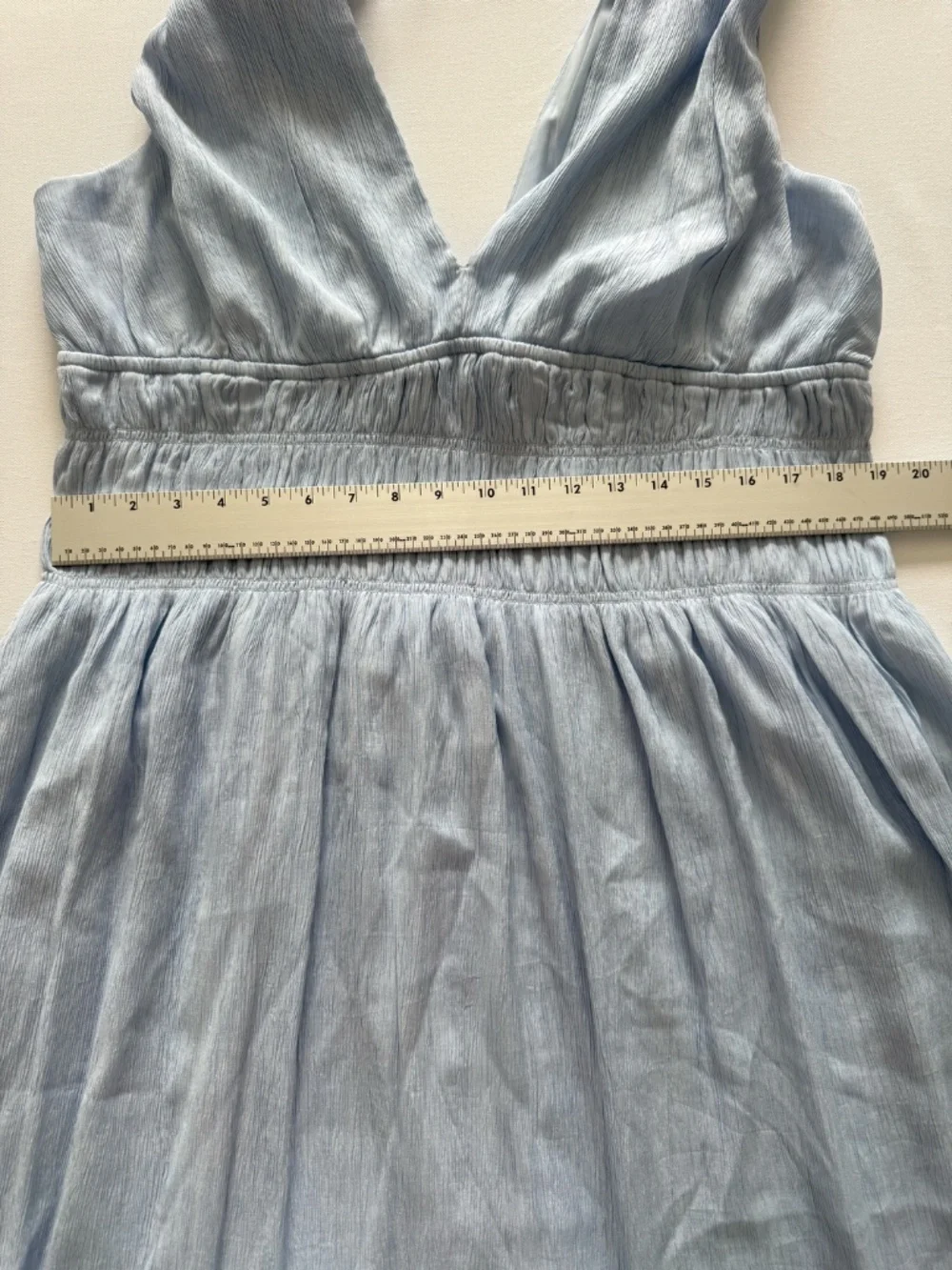 NWT Abercrombie Crinkle Smocked Waist Maxi Dress XXL Tall Blue
